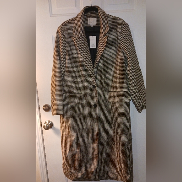 A New Day Black and Cream Houndstooth Coat - Picture 4 of 9